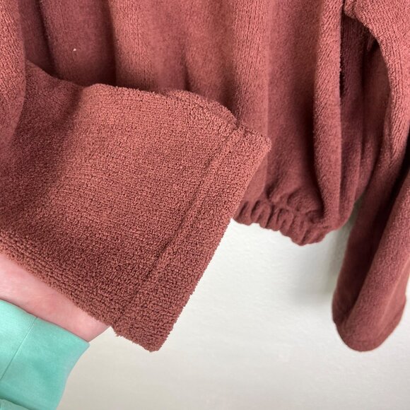 Free People Beach Bino Pullover Knit Hooded Sweater Auburn Women’s Size L - Picture 7 of 10